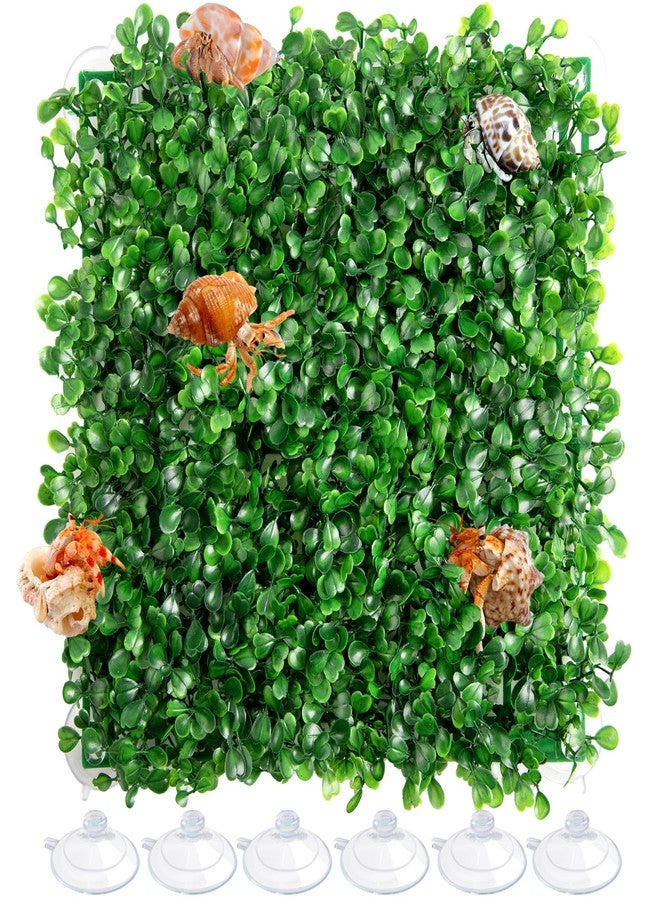 Orchidleaf Hermit Crab Climbing Toy 10x10 Inch Fake Turf Hermit Crab Climbing Wall, Terrarium Climbing Wall Habitat Decor with Plastic Plants for Hermit Crabs, Geckos, Lizards - Image 1